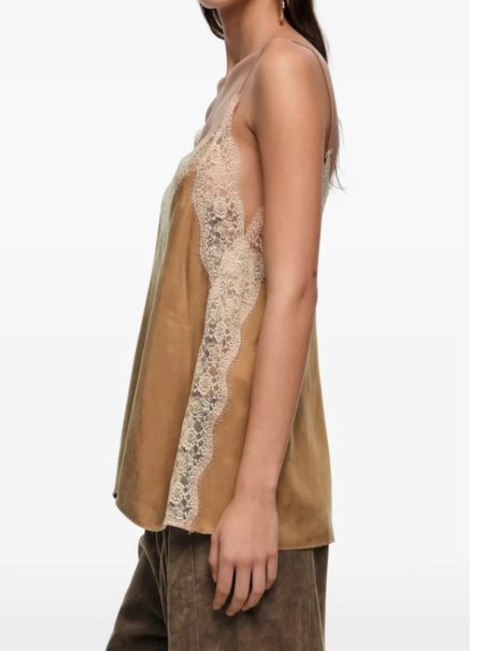 Bimba Y Lola Women’s Lace Trim V Neck Top - Picture 4 of 8